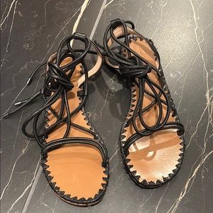 AD & Daughters Women's Black Strappy Gladiator Sandals